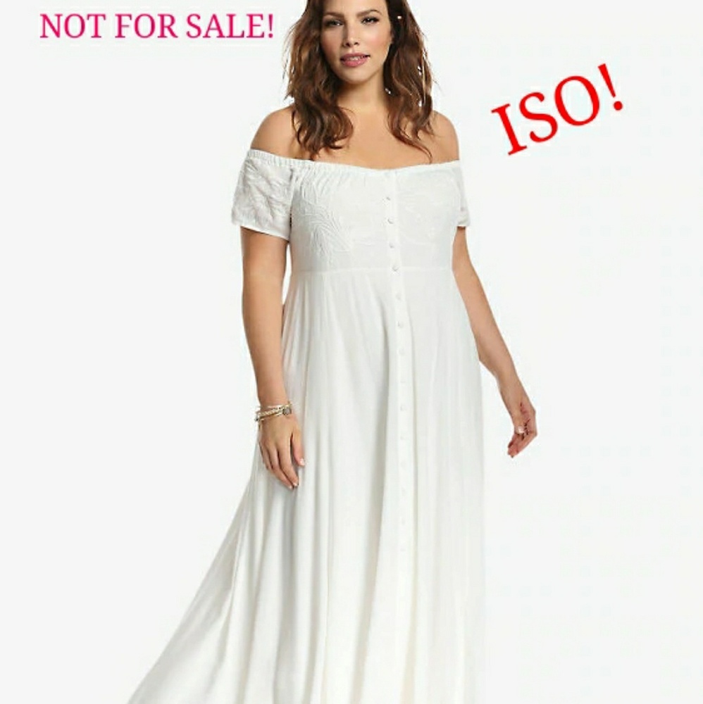 ISO! Torrid Sz 4 Off Shoulder Embroidered Dress